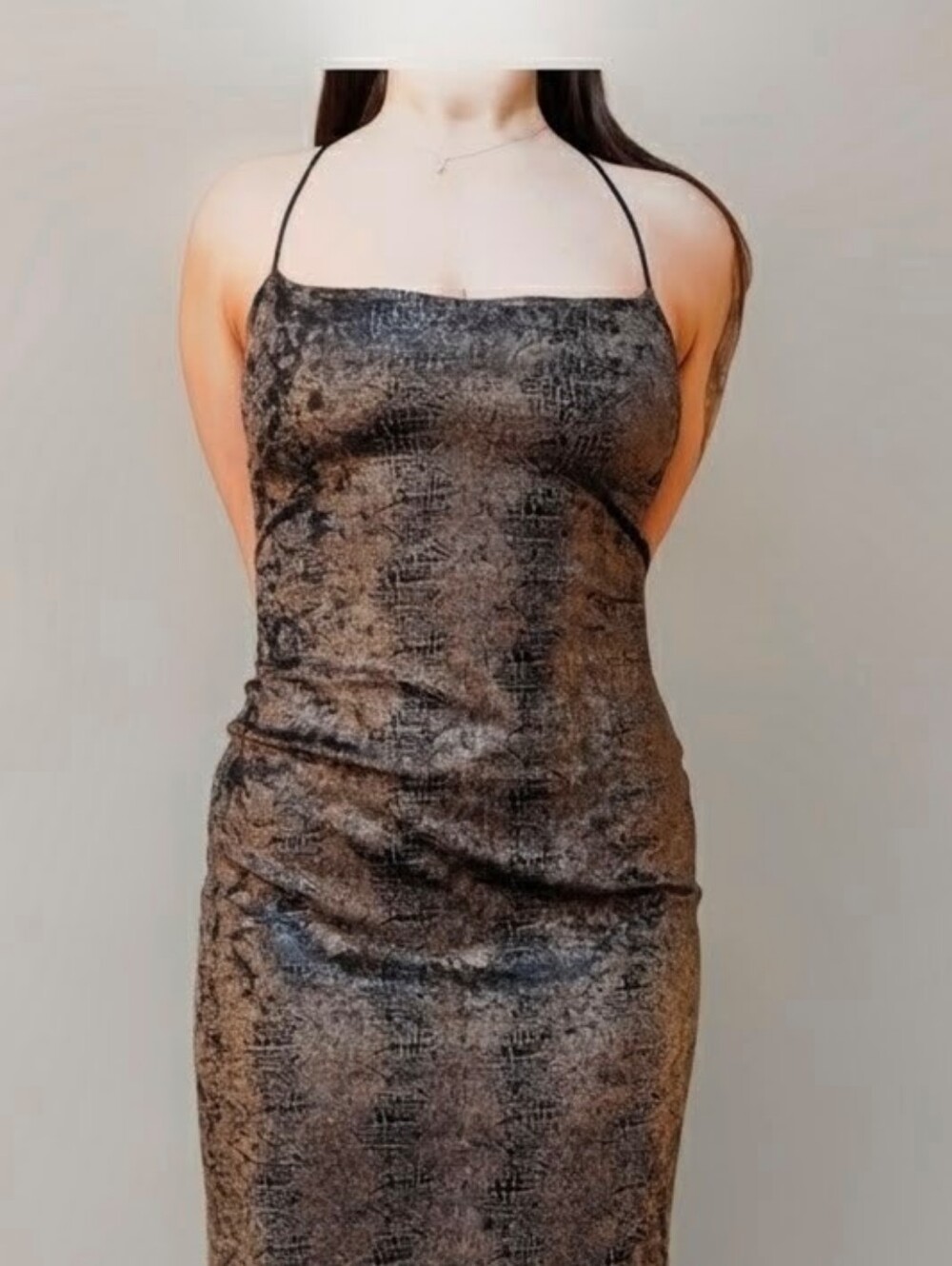 Vintage Y2K Hugo Buscati Victoria Secret London Snakeskin Maxi Dress NWT Size 10